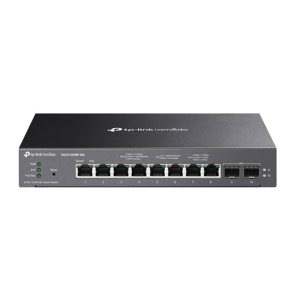 Conmutador inteligente Omada de 8 puertos 2.5GBASE-T y 2 puertos 10GE SFP+ con 8 puertos PoE+ - Conmutador inteligente Omada de 8 puertos 2.5GBASE-T y 2 puertos 10GE SFP+ con 8 puertos PoE+ -